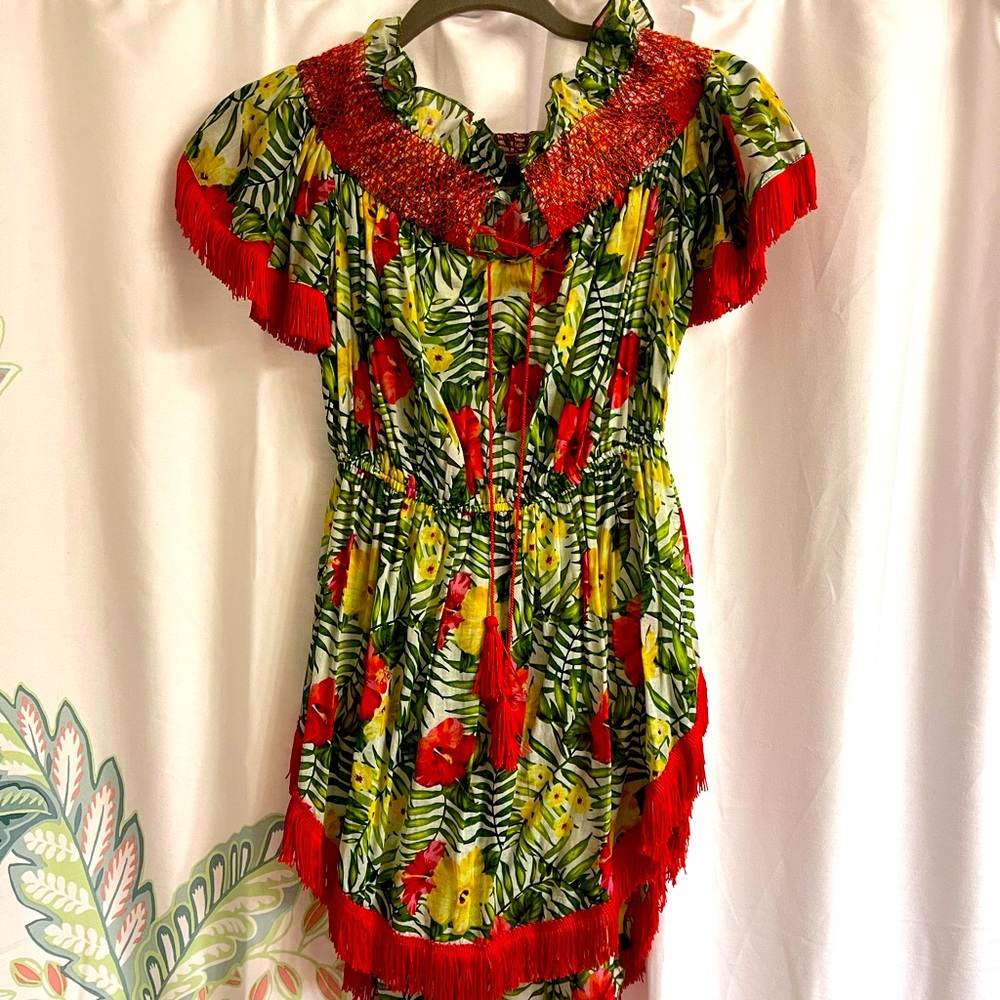 XOXO Floral Fringe Dress Small - Picture 1 of 4